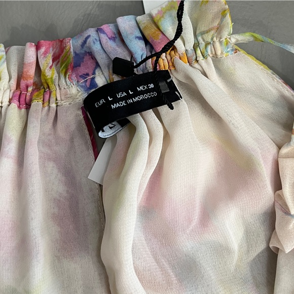 NWT - Zara Women’s Floral Print Chiffon Maxi Dress - Size L - Picture 12 of 13